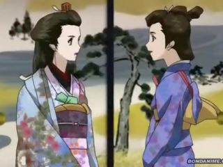 Một hogtied geisha có một mưa nhỏ từng giọt sừng âm hộ