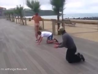 Guy Does Nude Stunts And Embarassing Dares In Publ
