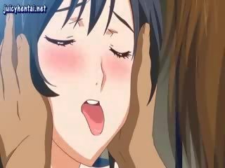 Anime meitene ar zeķe ņemot a grūti dzimumloceklis