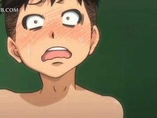 Tenåring anime hentai fanget onanering blir knullet hardt