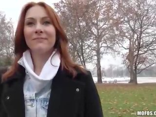Redhead Czech babe gets fucked for money