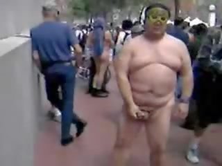 Fat Asian Guy Jerking On The Street Video