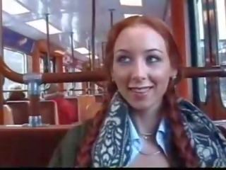 Swedish redhead Amandla loves sex in public