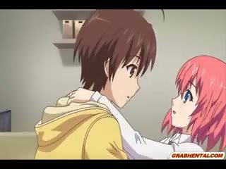Nuplikęs vaikinas anime nuolatinis pakliuvom a krūtinga mišrūs studentai į as vonia