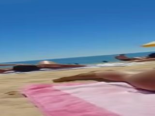 Candid first-rate Brunette young woman Perfect Ass Tanning At The Beach