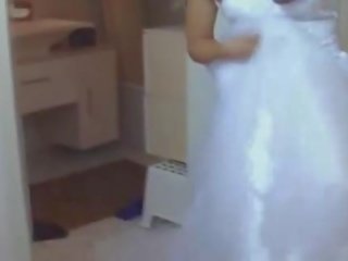 Girl in her wedding dress fucked hard
