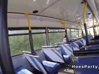 Amateur sluts sharing cock in the public bus