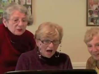 3 grannies react to big gara sik porno video
