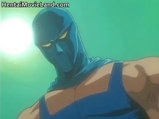 Muscular enmascarado rapeman golpes sexy animado part5