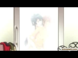 シーメール エロアニメ assfucked で ザ· バスルーム