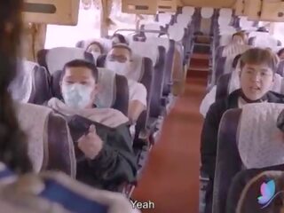 X calificación vídeo tour autobús con pechugona asiática puta original china av sucio película con inglés sub