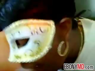 Masked Ebony Slut Wants To Swallow Cock