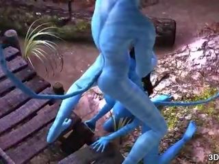 Avatar ベイブ アナル ファック バイ 巨大な 青 コック