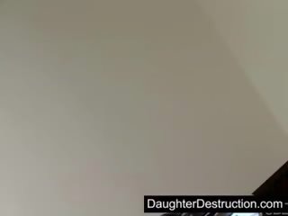 Young teen daughter rougly hatefucked