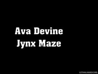 很 热 访问 同 ava 迪瓦恩 和 jynx maze